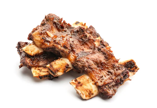 Delicious Grilled Ribs White Background — Stock Photo, Image