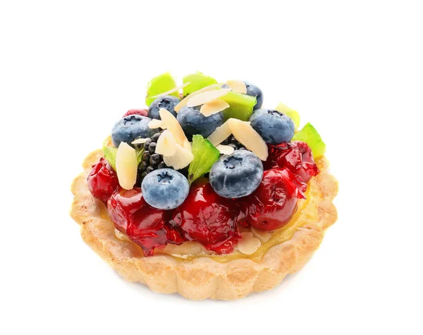 Delicious Tart Fruit Berries White Background — Stock Photo, Image