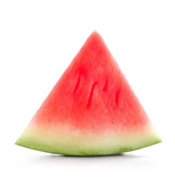 Beyaz arka plan üzerinde taze karpuz dilim