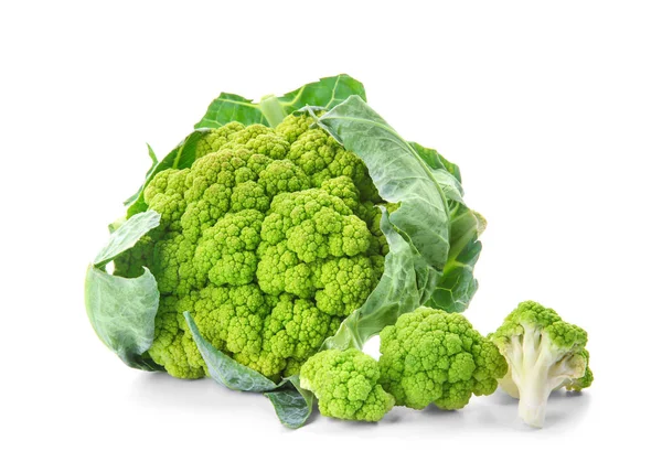 Green Cauliflower White Background — Stock Photo, Image