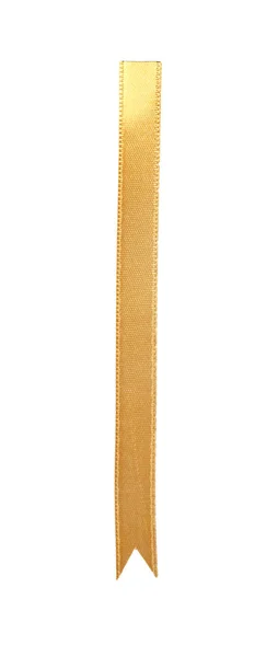 Golden Ribbon Bookmark Isolated White — Stock Photo, Image