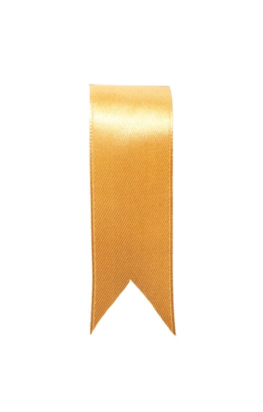 Golden Ribbon Bookmark Isolated White — Stock Photo, Image