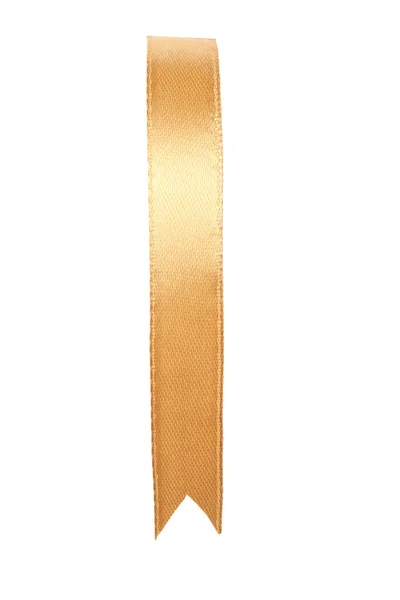 Golden Ribbon Bookmark Isolated White — Stock Photo, Image
