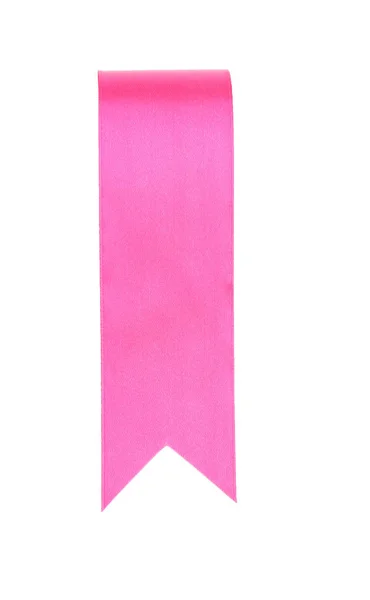 Pink Ribbon Bookmark White Background — Stock Photo, Image