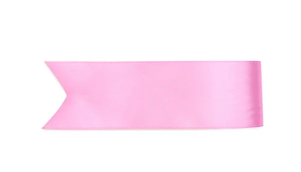 Pink Ribbon Bookmark White Background — Stock Photo, Image