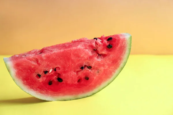 Slice Fresh Watermelon Color Table — Stock Photo, Image