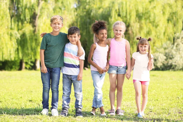 Cute Little Children Outdoors Summer Day — Stock Photo, Image