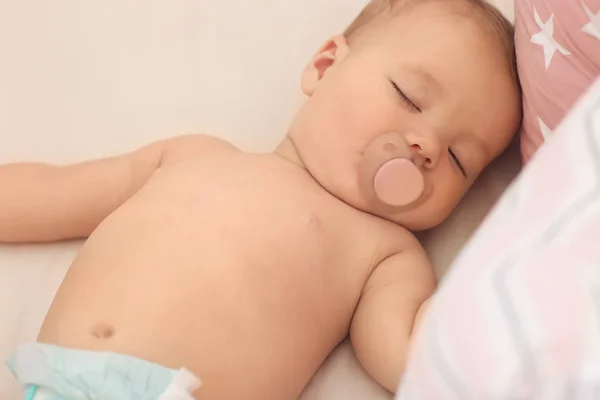 Cute Little Baby Sleeping Bed — Stock Photo, Image