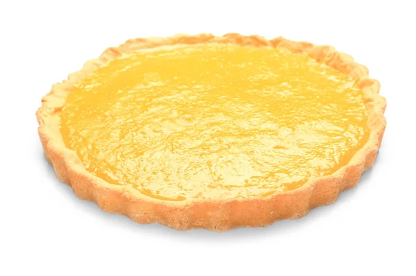 Tasty Lemon Pie White Background — Stock Photo, Image