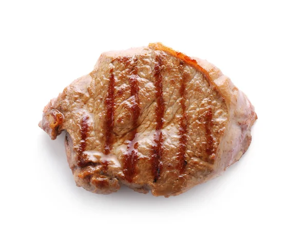 白い背景上においしいステーキ — ストック写真