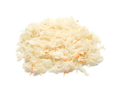 Beyaz zemin üzerine lezzetli lahana turşusu