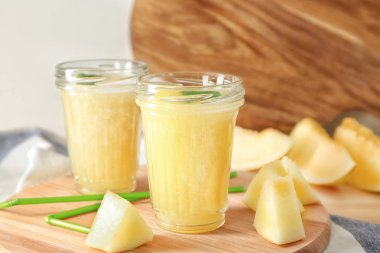 Lezzetli kavun yüzlü gemide ile cam kavanoz