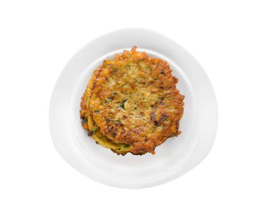 Plaka üzerinde beyaz izole kabak krep ile