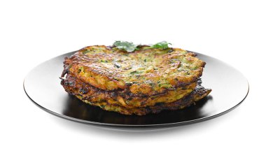 Plaka üzerinde beyaz izole kabak krep ile