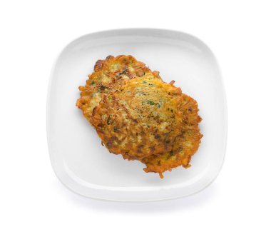 Plaka üzerinde beyaz izole kabak krep ile