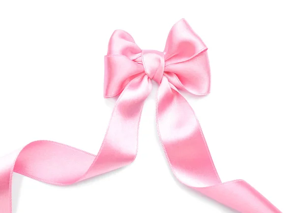 Beautiful Bow Made Pink Ribbon White Background Stock Photo by ©serezniy  212430416