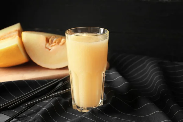 Glass Delicious Melon Smoothie Napkin — Stock Photo, Image