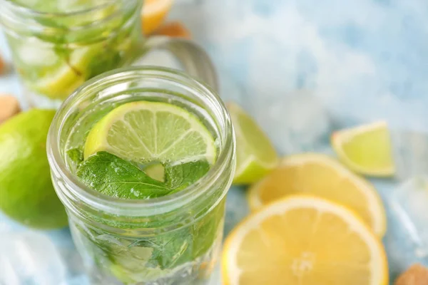 Jar Fresh Mojito Light Table — Stock Photo, Image