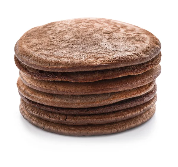 Delicious Chocolate Pancakes White Background — Stock Photo, Image