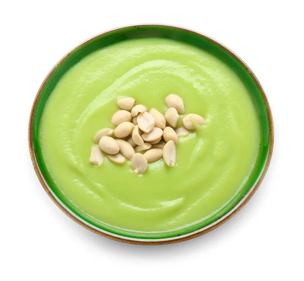 Bowl Tasty Zucchini Soup White Background — Stock Photo, Image