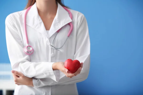 Cardiologist Red Heart Clinic — Stock Photo, Image