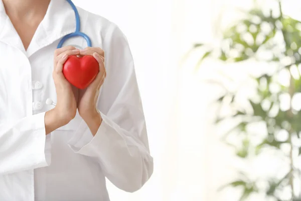 Cardiologist Red Heart Clinic — Stock Photo, Image