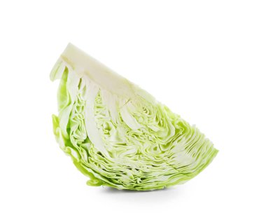 Lahana beyaz arka plan üzerinde parça