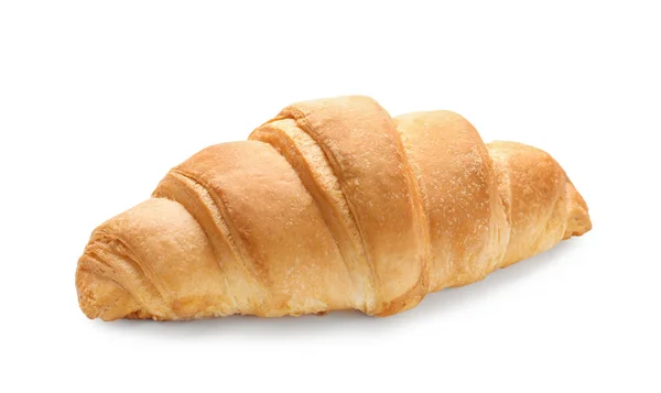 Välsmakande Croissant Vit Bakgrund — Stockfoto