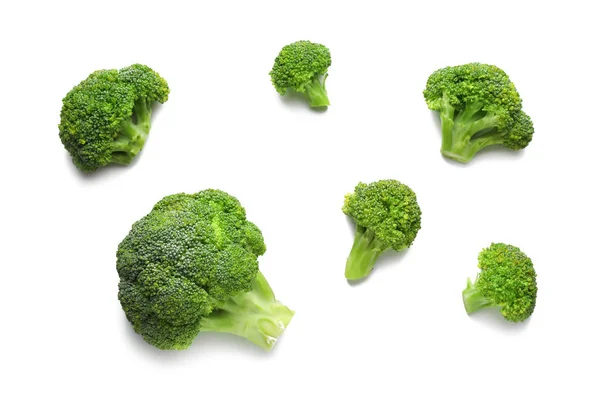 Fris Groen Broccoli Witte Achtergrond — Stockfoto