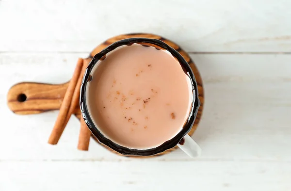 Cup Tasty Cocoa White Table — Stock Photo, Image