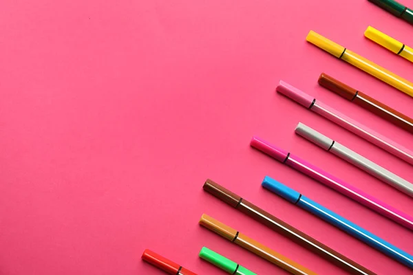 Different Felt Pens Color Background — Stock Photo, Image