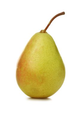 Beyaz zemin üzerinde olgun armut