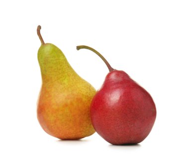 beyaz zemin üzerine olgun armut