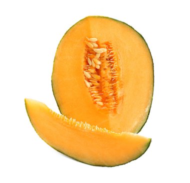 Olgun tatlı kavun beyaz arka plan üzerinde kesmek