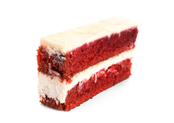 Piece Delicious Cake White Background — Stock Photo, Image