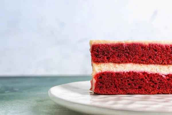 Piece Delicious Cake Plate Closeup — Stock Photo, Image