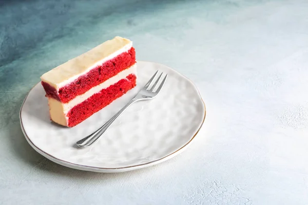 Piece Delicious Cake Plate — Stock Photo, Image