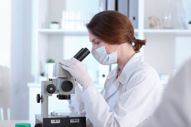 Laboratuvarda çalışan bilim adamı.