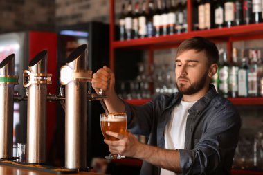 Barmen bira bardağına dökme çubuk