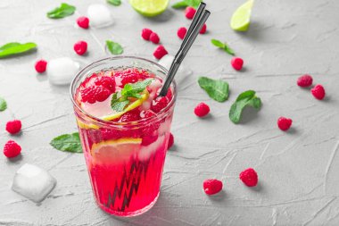 Tablo taze ahududu Mojito cam