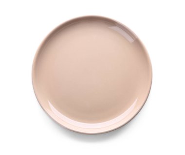 Beyaz arka planda temiz plaka