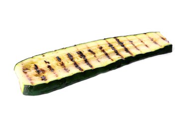 Beyaz arka planda lezzetli ızgara kabak.