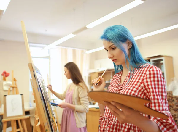 Art Students Painting Workshop — Stock Photo, Image