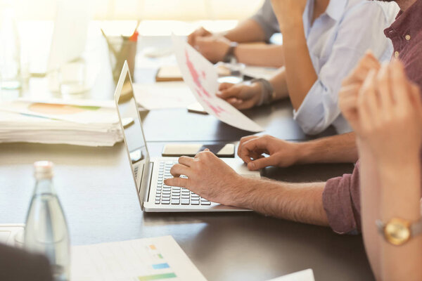 Group of people during business meeting in office