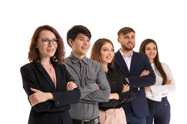 Grupo Empresarios Sobre Fondo Blanco — Foto de Stock