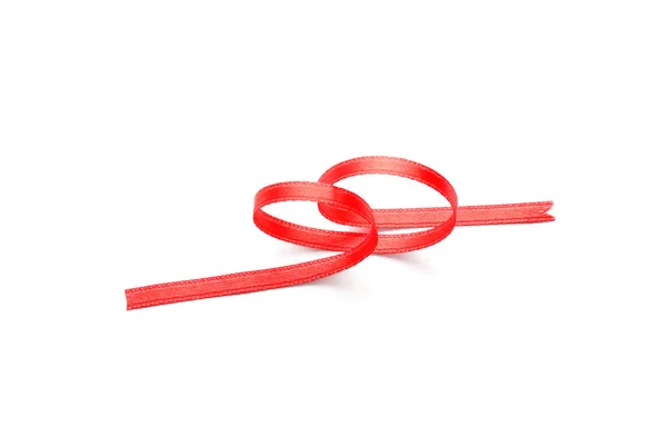 Simple Red Ribbon White Background — Stock Photo, Image