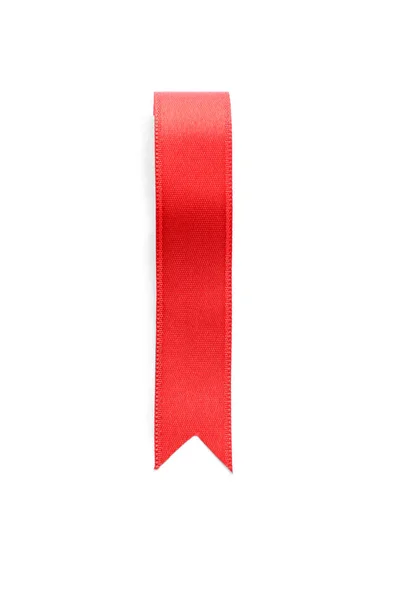 Красная Атласная Лента Белом Фоне — стоковое фото