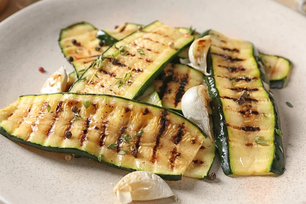 Tasty Grilled Zucchini Plate Closeup — Stock Photo, Image