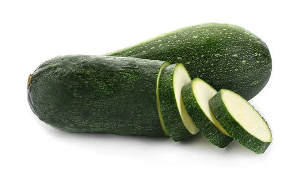 Färsk Zucchini Isolerad Vit — Stockfoto