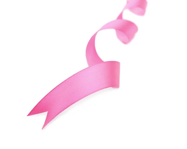 Pink Ribbon White Background — Stock Photo, Image